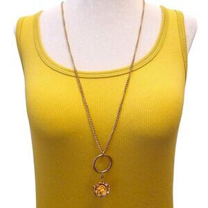 Yellow Floral Pendant Necklace